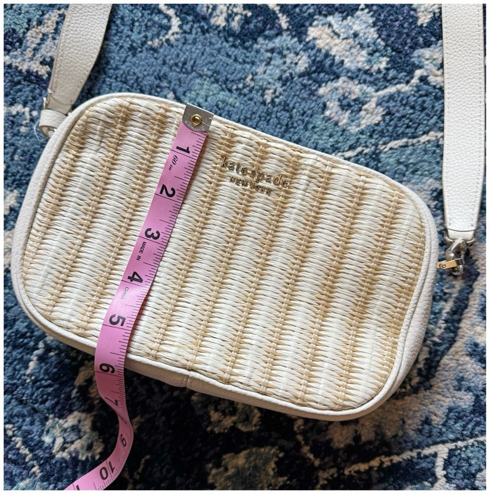 NWOT Kate Spade Astrid Straw Camera Bag Crossbody - Picture 14 of 16